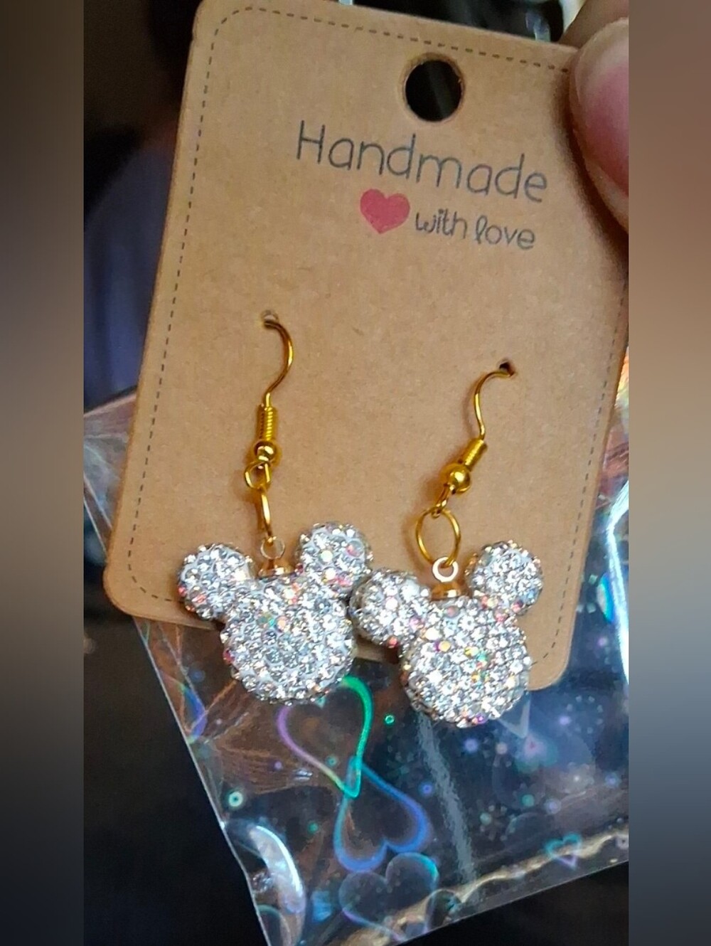 $8 Each Or Bundle 5/$20 Handmade Sparkling Mickey Mouse Head Inspired Earrings